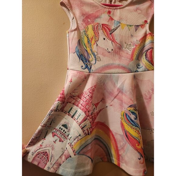 Baby Sara Unicorn Rhinestone Dress Size 5T - Picture 2 of 5